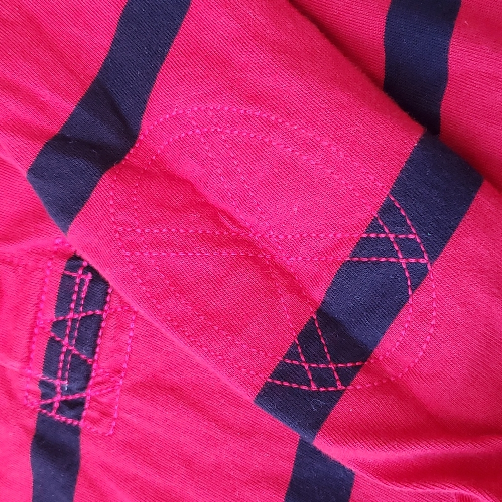 Polo Ralph Lauren Long Sleeve Hooded Pullover Polo Red Black Stripe Youth 6 - Picture 4 of 8